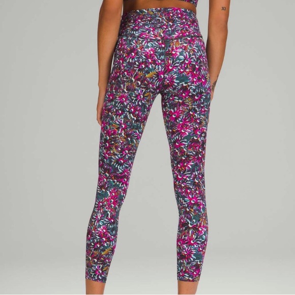 Lululemon Base Pace High-Rise Running Tight 25" Floral Electric Multi Size 4 - Picture 3 of 10